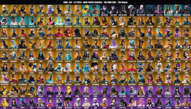 [PC/XBOX] 359 skins🔥Skeleton🔥IKONIK🔥Galaxia🔥Reaper🔥Defeat Recognition🔥Elite Agent🔥Omega🔥Glow🔥Love, Sale, skins 359