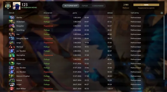 💠2981 MMR 💠 Hero 5 💠 No top-ups 💠 Main hero pool 💠 Zeus Arcana 💠 Double Rank Tokens 💠, Sale, 2981 MMR, 11243 Behavior score, 8888 вежливости, 1012 games, 1213 hours