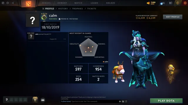 ⚫️【631 MMR】【~41% CONFIDENCE】⚪️【6339 HONOR】【2019 YEAR】⚫️⚪️【597 MATCHES】【AUTO-DELIVERY】⚫️
