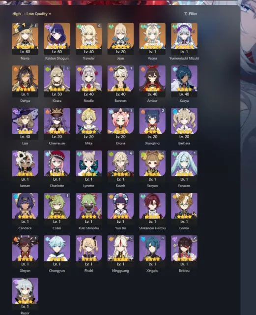 💞🏆✨[AUTO DELIVERY] TOP ACCOUNT | ✨RAIDEN✨NAVIA C1+SIGNA✨SPRING✨GENIE✨MIDZUKI✨DEHYAA✨KEY HADJ-NISUT R1✨🏆💞, Any platform, Email linked, Lumine, Starter, AR 47