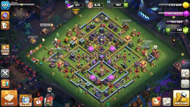 Level 223, heroes 79/88/63/65/28/1, 291 gems, 15 Town Hall of Native Village, 10 Builder Hall