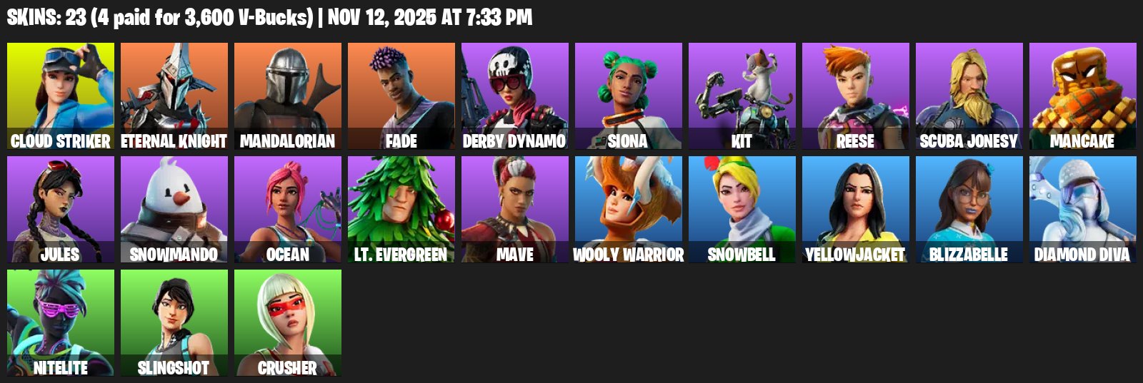 🌸23 SKINS💎Leviathan Axe💎Cloud Striker💎Leisure💎✨ Full access✨, Sale, skins 23