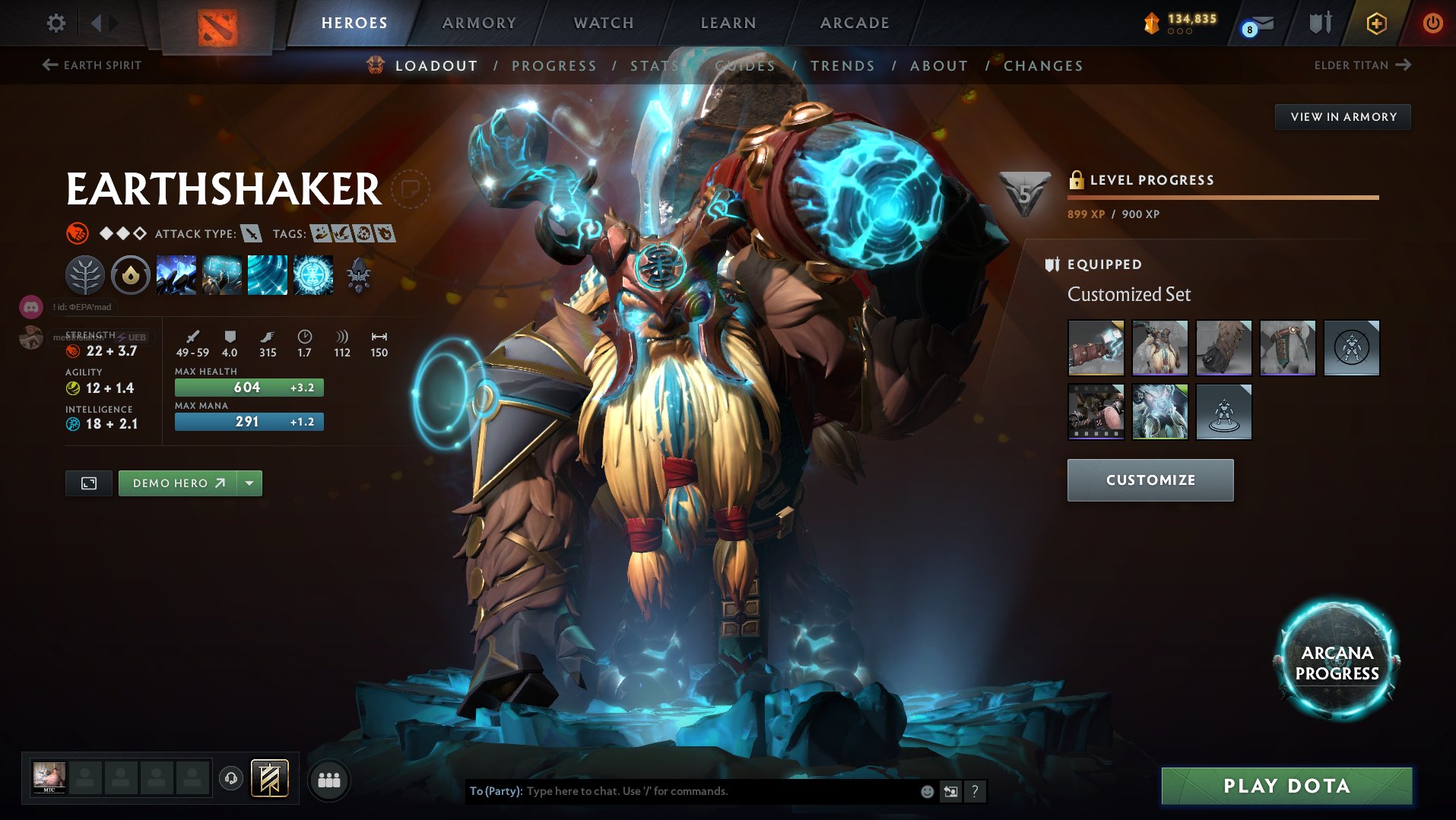 Arcane:Jagg, Lina, Earthshaker/Persona: AM, Invoker, CM, PA/MMR:LegIII.BH/PL-11529.main.2850h., Sale, 11529 Behavior score, 11529 вежливости, 2263 games