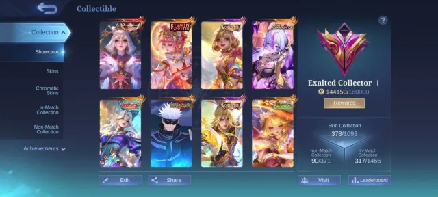 Girls ID 🌸 | 59 Skin | Lunox JJK • Gojo Zenith • Angela Collector • Xavier Deluxe, Sale, Rank: Mythic, Level: 63, Winrate: 55%, Heroes: 114, Skins: 378