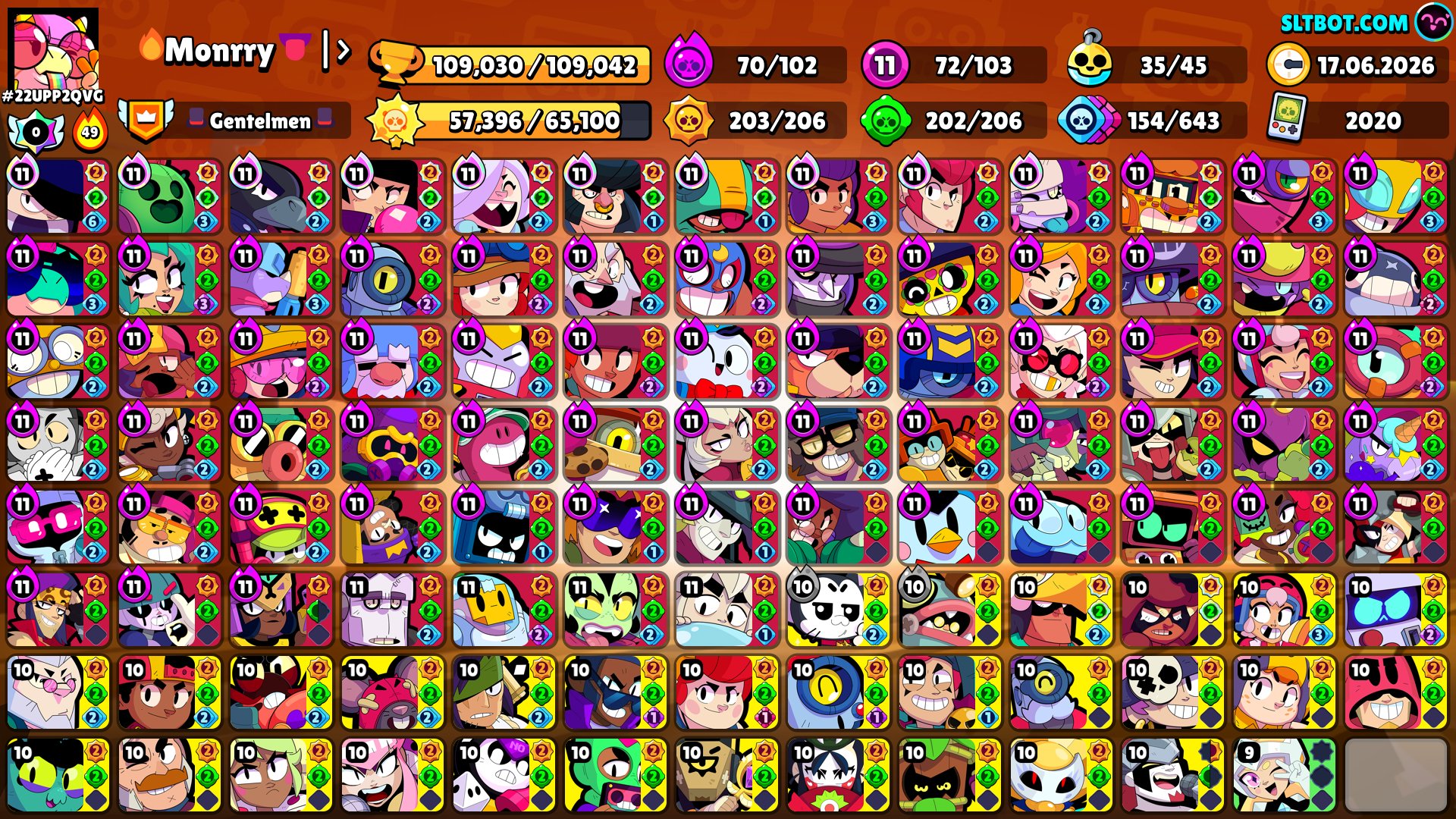 💥60K💎90/104🎤BUZZTRICK🎖️41 PRIMES🌀SIRIUS+KAZE👾7 MYTH SKINS✨5 LEG SKINS⚡11 LVL11⚡90 LVL6+🤖AUTO-ISSUE, trophies 60037, brawlers 90, primes 41