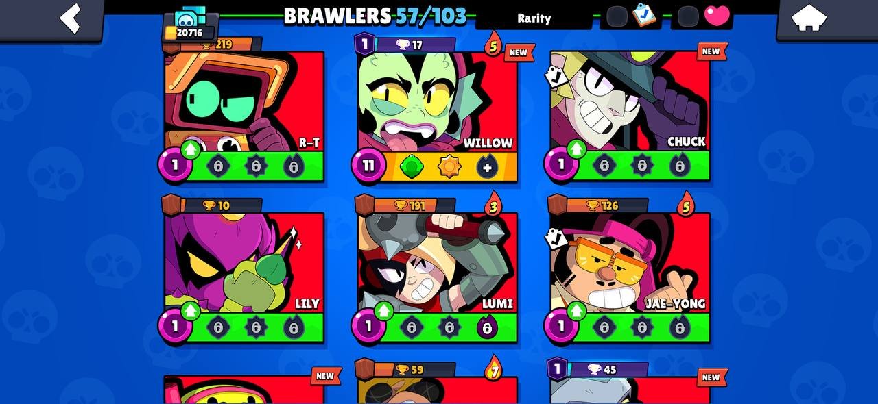 🏆 20.7k Trophies 🥊 57 Brawlers 💎 420 Gems 💰 43k Coins ✨ 45k Bling ⚡️ 15 Primes 👑 2 Hyper Skins, trophies 20716, brawlers 57, primes 15