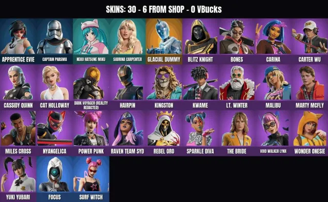 [PC/XBOX] 30 skins🔥Caramel Pickaxe🔥Reaper🔥Karina🔥Sabrina Carpenter🔥Gloomy Michelle🔥Meowngelica🔥Kwame🔥The, Sale, skins 30