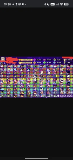 🏆65124🏆 |⚡[relink]⚡|👤107/107👤| 👴 2019 year of registration 👴| +325 skins 💎, 65124 trophies, 107 brawlers, 41 primes