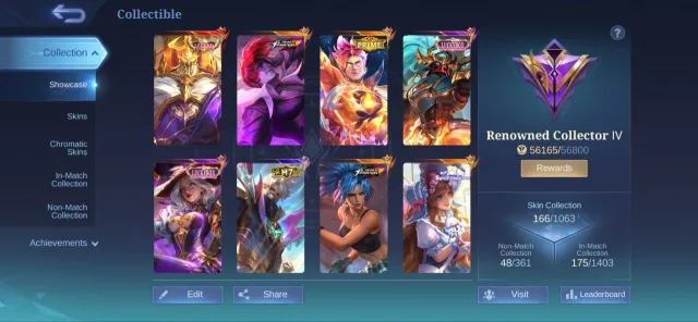 KOF Chou➤Prime Claude➤Lucky Franco➤Legend Jhonson➤Lucly Alice➤Sanrio Floryn➤Full Acces➤, Sale, Rank: Mythic, Level: 56, Winrate: 50%, Heroes: 85, Skins: 166