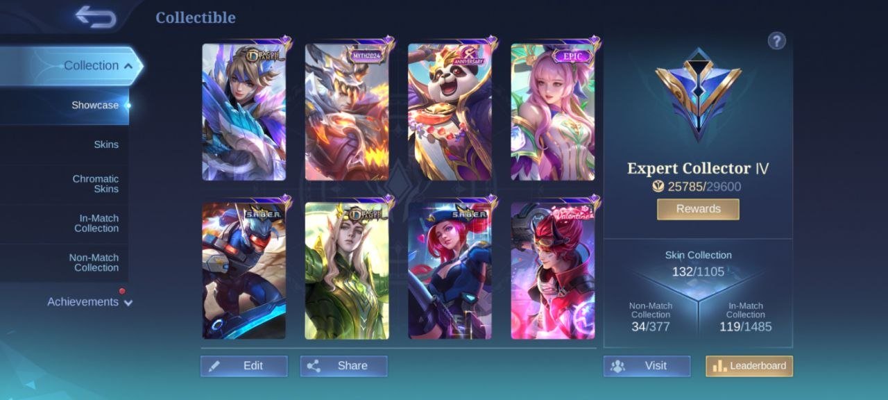 ML# 1340 collector Natalia EPIC Clint Nana Kagura Carmila khufra, Sale, Rank: Mythic, Level: 46, Winrate: 52%, Heroes: 89, Skins: 132