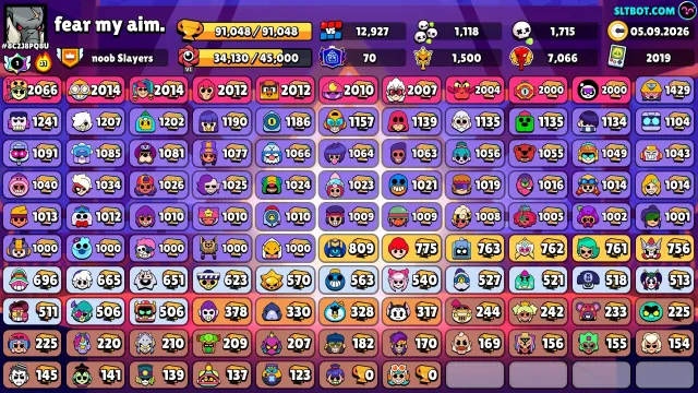 2019 Prestige old account personal account 7 years in one hand, 91048 trophies, 106 brawlers, 70 primes