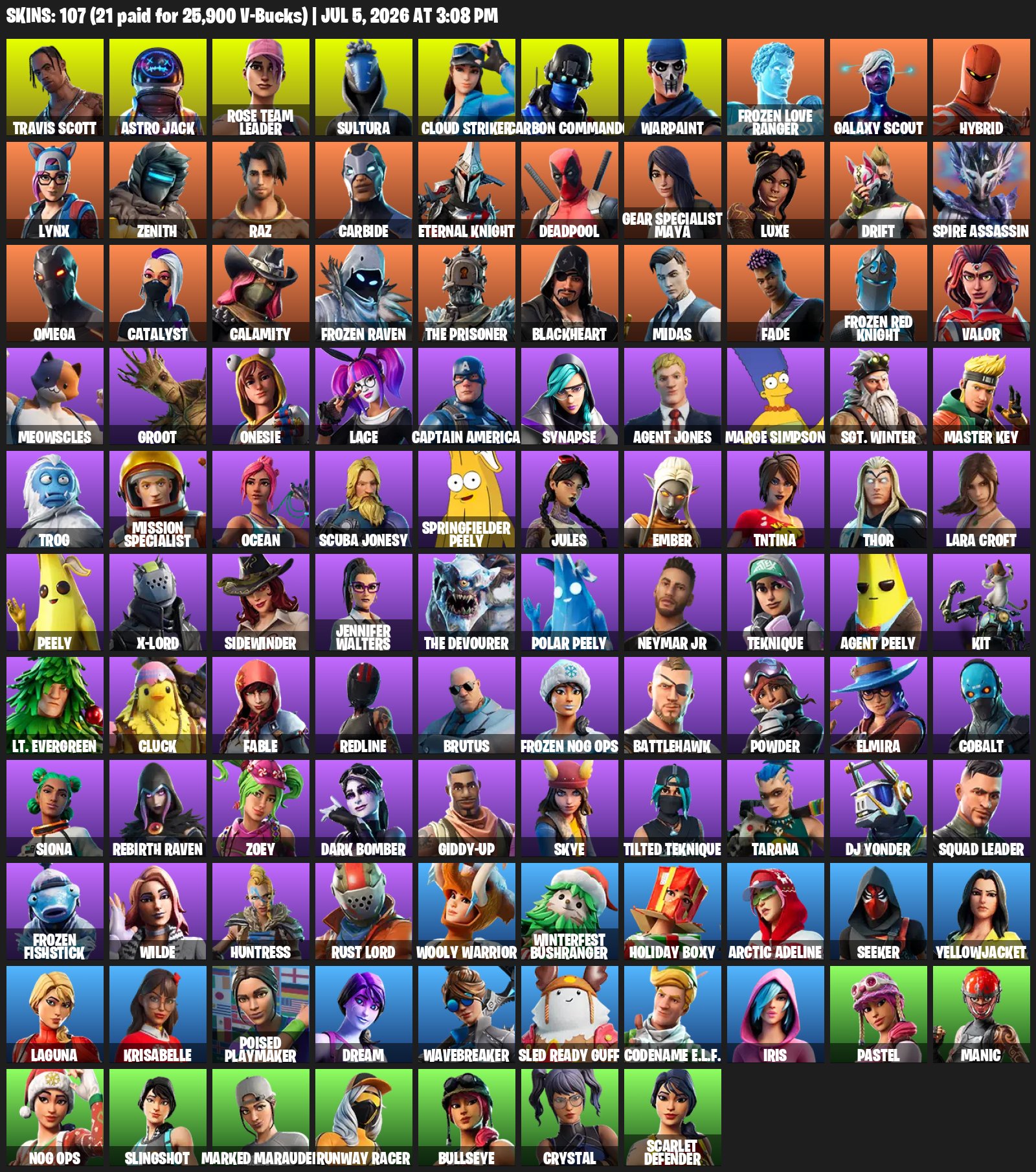 WARRANTY 🟨⬛️FULL ACCESSBASED ON Travis Scott, Astro Jack, Take The L, Sale, skins 107