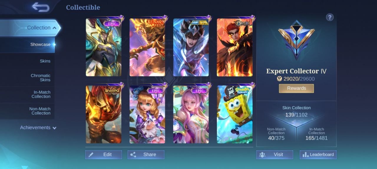 EPIC Nana Epic Change EPIC Kagura EPIC moskov EPIC Gusion EPIC valir EPIC Gatokacka emblem Max, Sale, Rank: Mythic, Level: 47, Winrate: 51%, Heroes: 90, Skins: 139