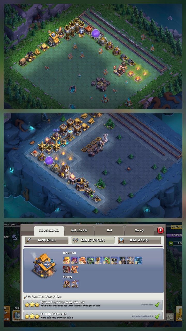 Th 18➤4 hero max (duke lvl 11)➤Nc any time➤ 21 hero's skin➤, 18 TH Main Village, 10 TH Builder