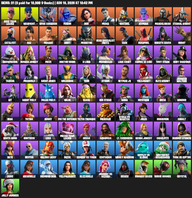 🧊🥶 91 Skins | Old PVE/OG STW/Old PVE 🧊 | 🔥 Hot Marat| 🧊 Rose Team Leader | Warpaint 🧊, Sale, skins 91