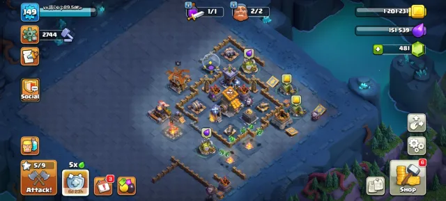 🟥⬛🛑Th 15🛑⚫XP 149🛑⚫Heroes Level-K54/Q58/MP45/W41/RC19/DD1🛑⚫Gems 481🛑⚫With Gmail🛑⚫Full Access🛑⬛🟥, 15 TH Main Village, 9 TH Builder