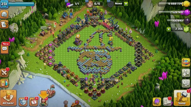 ⚫100% Фулл ТХ 16 (ПОЧТИ ФУЛЛ 17)🟡ГЕРОИ 98/100/65/66/50⚫2700гем 5 скинов 8 снаряги 4 лвл алхимика 🟡, 17 TH Родной Деревни