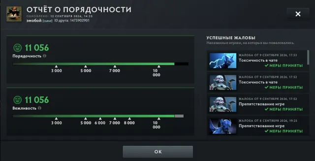 2300 heures, 1900 MMR, 4 arcanes, 68 niveaux de trophée, Vente, 1900 MMR, 12000 intégrité, 12000 politesse, 2400 matchs, 2300 heures