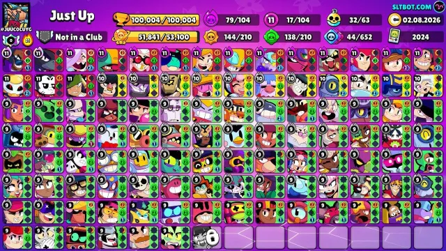 💜《100,000 КУБКОВ🏆》《👤104 БОЙЦА👤》《🌟17х11 СИЛ🌟》《💰81 ТИТУЛОВ💰》💜, 100000 кубков, 104 бравлеров, 82 праймов