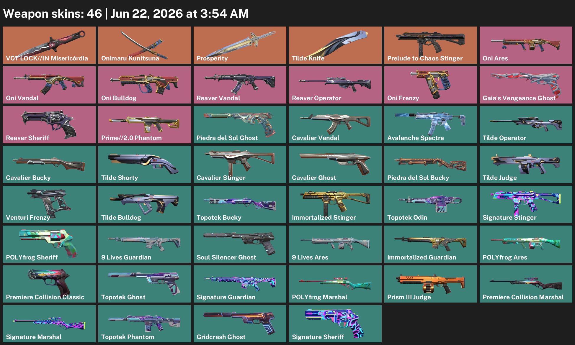 👑 VCT LOCK//IN MISERICÓRDIA | ONIMARU KATANA | REAVER & ONI SETS | 46 SKINS | EU BASE, Sale, Ranked unlocked, Agents: 15, Skins: 46