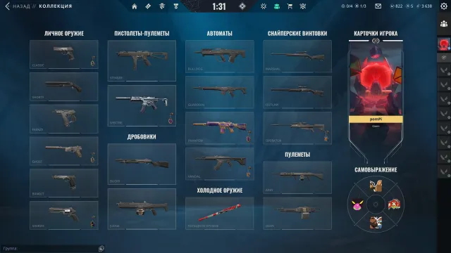 BAT WITHOUT BRAKES, PHANTOM NEW FRONTIER, SPECTRE INCIDENT WITH RADIANTS, GHOST INFANTRY. FULL ACCESS, Sale, Under calibration, Agents: 9, Skins: 4