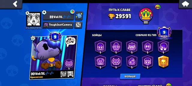 Account 🔥almost for free🔥account for playing🫧☄️ re-linking☄️🫧, 29591 trophies, 93 brawlers, 9 primes