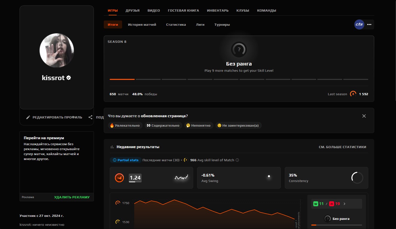 faciet calibration, inv +-800rub, Sale, Available, Yes PRIME, FACEIT, 1592 ELO, With registration: Yes