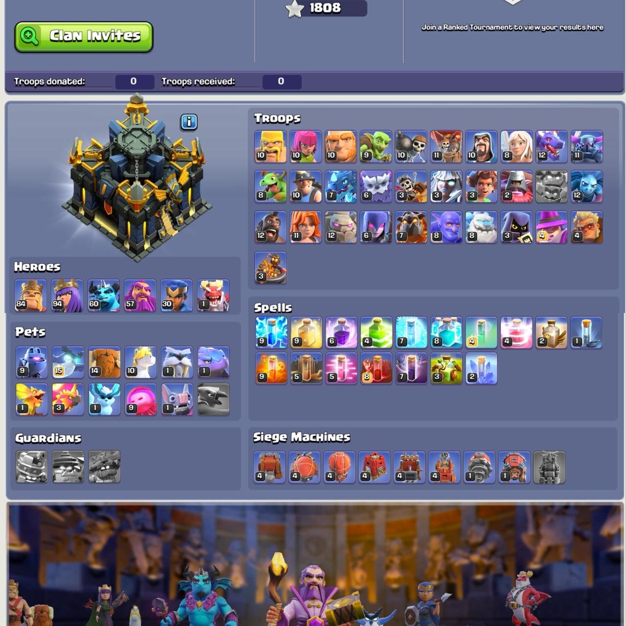 Th 17 Premium Id ✦ 239 Xp Lvl ✦ 1500 Cwl Medals ✦ 84-94-60-57-30 ✦ Bh 10 Near Max, 17 TH Main Village, 10 TH Builder