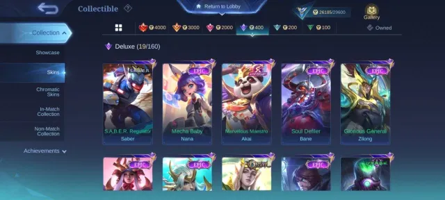 48⭐Collector Natalia💥EPIC Freya⚡YSS⚡Carmila⚡Roger⚡Bane⚡Nana💥emblem Max close, Sale, Rank: Mythic, Level: 47, Winrate: 52%, Heroes: 80, Skins: 129