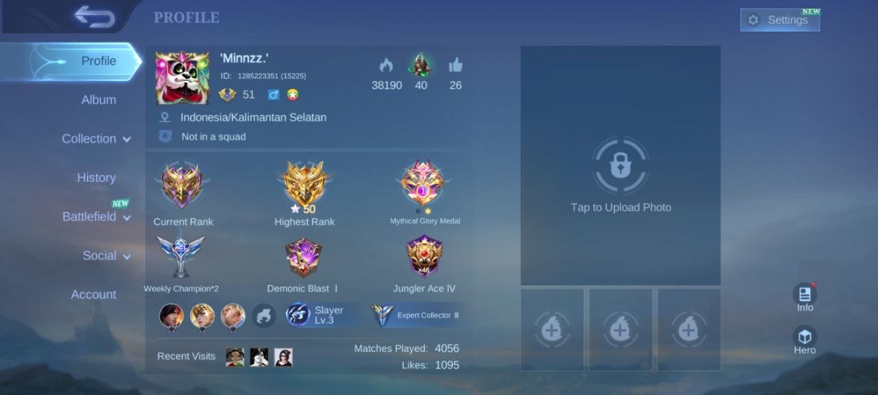 collector valir Star Karrie EPIC🌈YSS Bane🌈Lancelot zodiac monitor🌈fire crown🌈EPIC Recall, Sale, Rank: Mythic, Level: 51, Winrate: 50%, Heroes: 77, Skins: 150