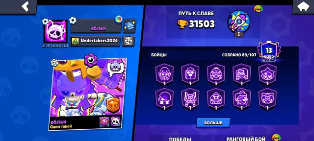 31500🏆【🎴 89 BRAWLERS (13LEG+KADZE+SIRIUS) 🎴】【⚡13 BRAWLERS-11 POWER(6 HYPER)⚡】Rest below, 31500 trophies, 89 brawlers, 11 primes
