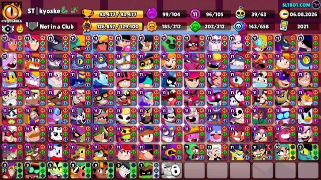 🔥96x-11 Power, 99 Hypers💕450 skins💍9 Battle Passes purchased+👻 Meteorite Glory 2💜GIFT, trophies 93477, brawlers 105, primes 75