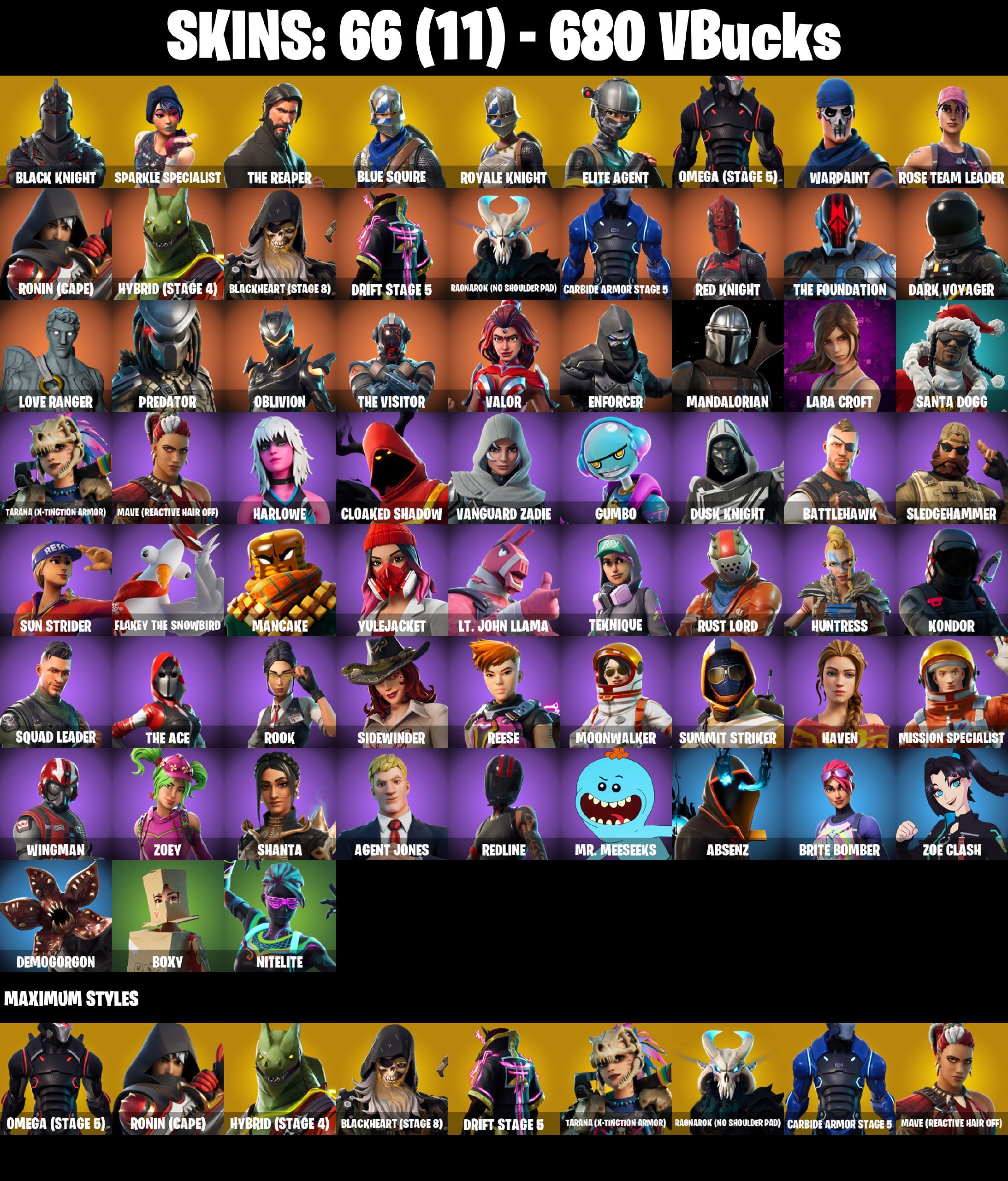 67 SKINS | Black Knight | Sparkle Specialist | Royale Knight | Blue Squire | The Reaper, Sale, skins 67