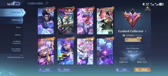 Legend: Alucard • Freya • Alpha • Chou & Dyrroth KOF • Nolan & Thamuz Nexus Sea, Sale, Rank: Mythic, Level: 115, Winrate: 56%, Heroes: 132, Skins: 459