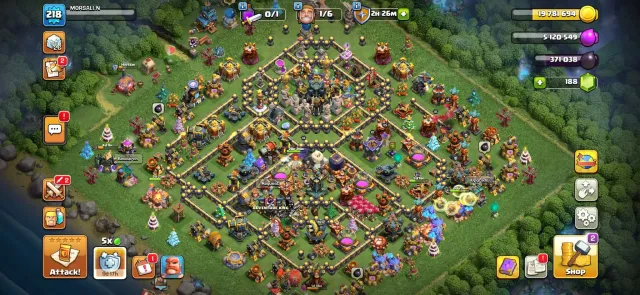 13x epic | Th 17 good max | 218xp | hero~57/95/50/59/45/14 | All wall maxed, 17 TH Родной Деревни
