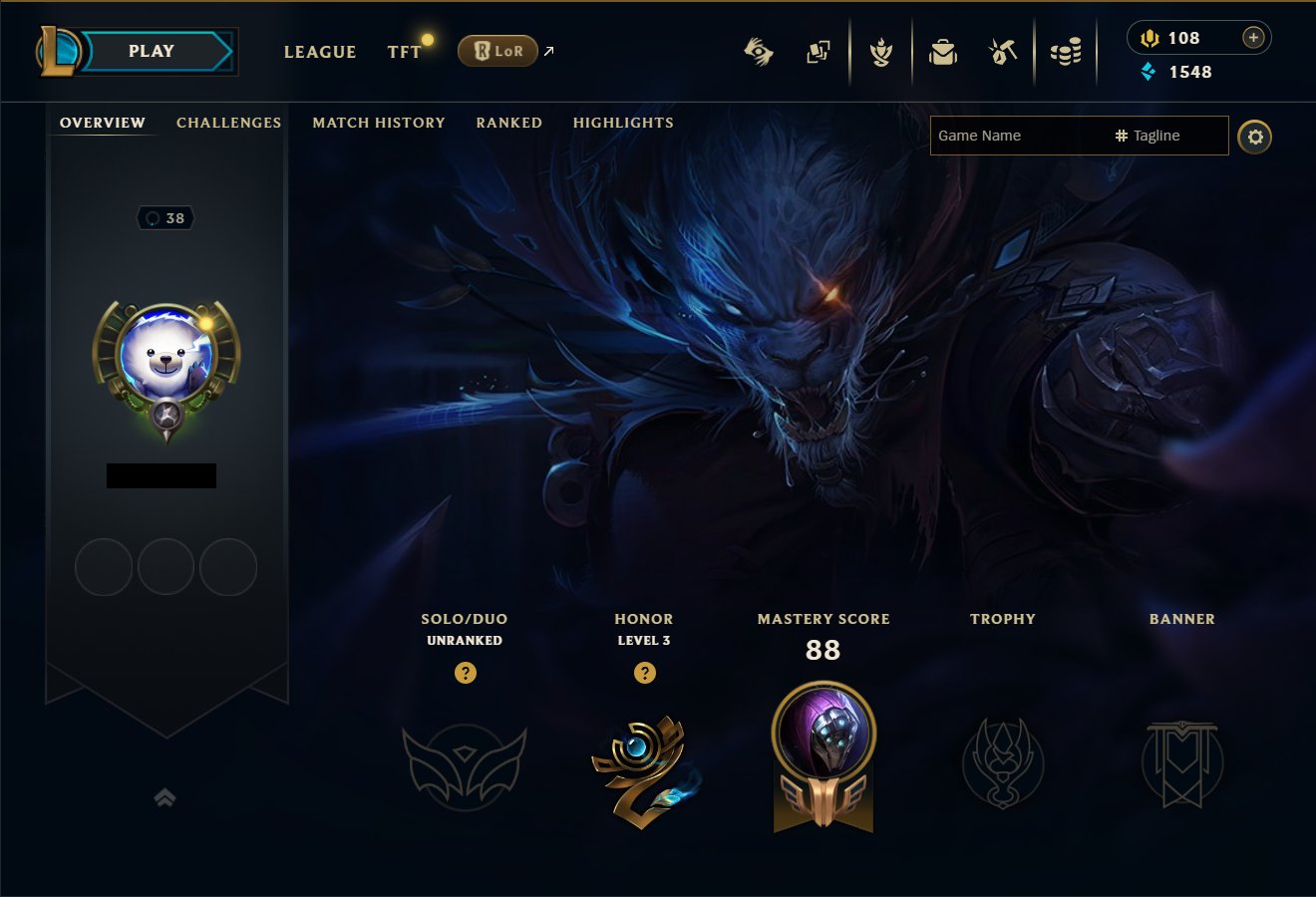✅✅✅ Unranked / S2020 Silver 🔷 THE MAGNIFICENT TF + RARE ICONS ⭐ HANDLEVELED ✅✅✅, Sale, level 38, champions 37, skins 12, Silver