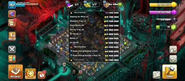 Th18➤6 hero max➤near max➤good profile➤Supercharge max 14 epics max 99%➤best equipment➤3x scenery, 18 TH Родной Деревни, 10 TH Строителя