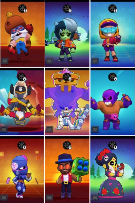 CALAVERA PIPER💚NINJA TARA💛BARBARIAN KING BULL💚 💛MANY SKINS💚SEE DESCRIPTION, trophies 12474, brawlers 63
