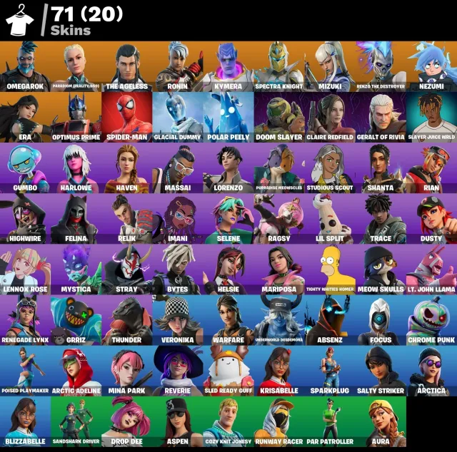 [PC/XBOX/PSN] | 71 Skins | Paradigm (Reality-659), Omegarok, The Ageless | 550 V-Bucks, Продажа, скины 71