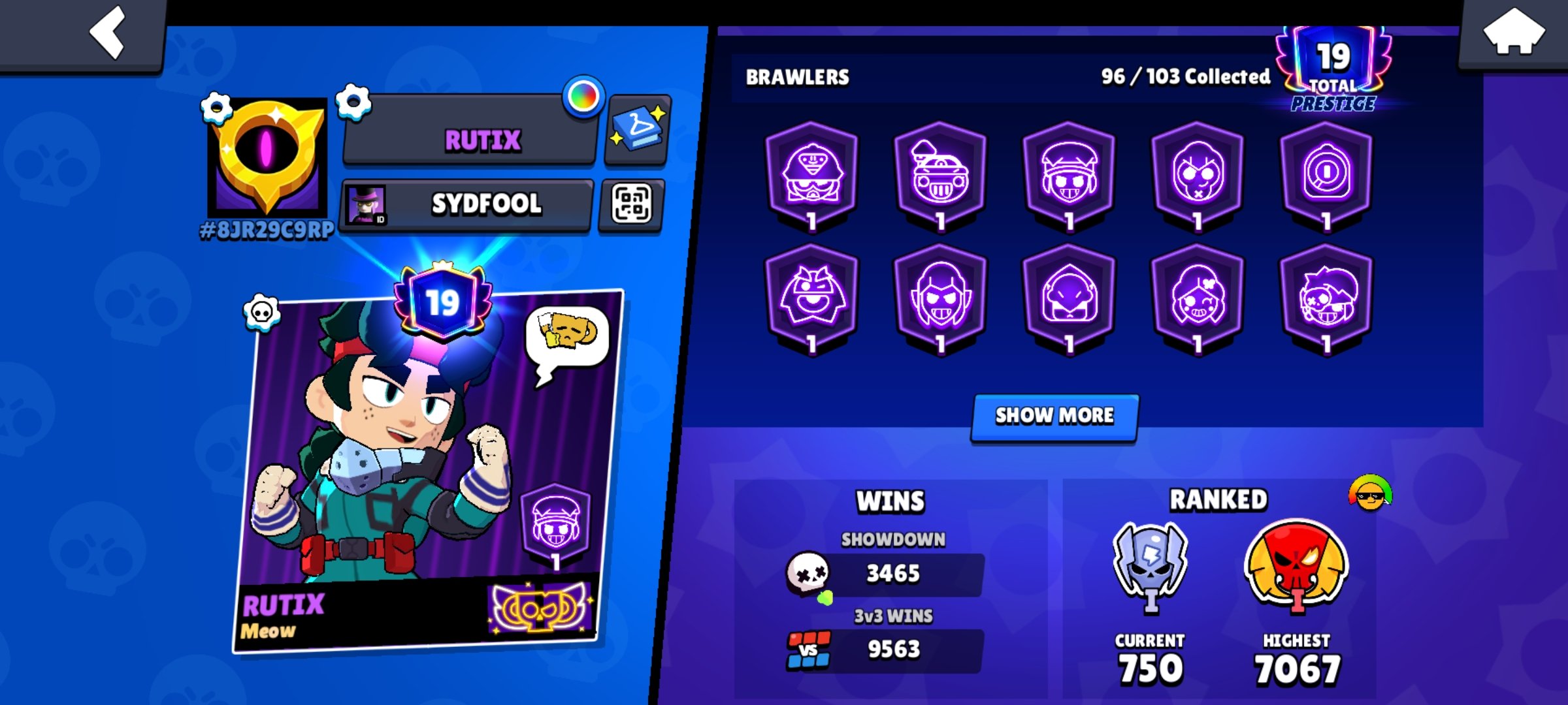 🏆𝟓𝟏𝟑𝟎𝟎🏆🎀GOLDHAND + BORN BAD🎀🀄ALL MIGHT + DEKU🀄🔮SANDY JESSIE + ELEVEN LUMI🔮🏅PUMPING🏅, trophies 51282, brawlers 96, primes 19
