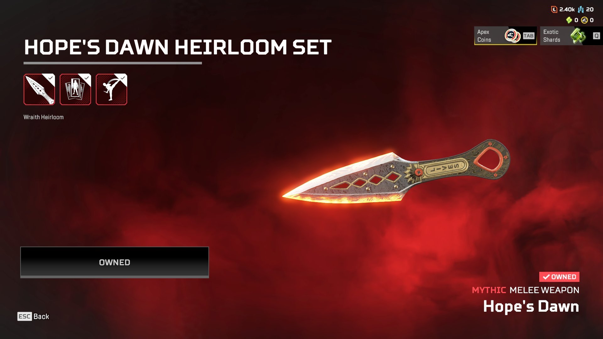 🩸【 Wraith (Red Kunai)】🩸 EA APP + PSN + XBOX✅, Platinum, 56 level, Relic: Yes