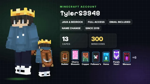 🦸 Cloaks (13): Builder, Cherry Blossom, Copper, Follower's, Home ✅ Java & Bedrock & full access, Sale, All account data