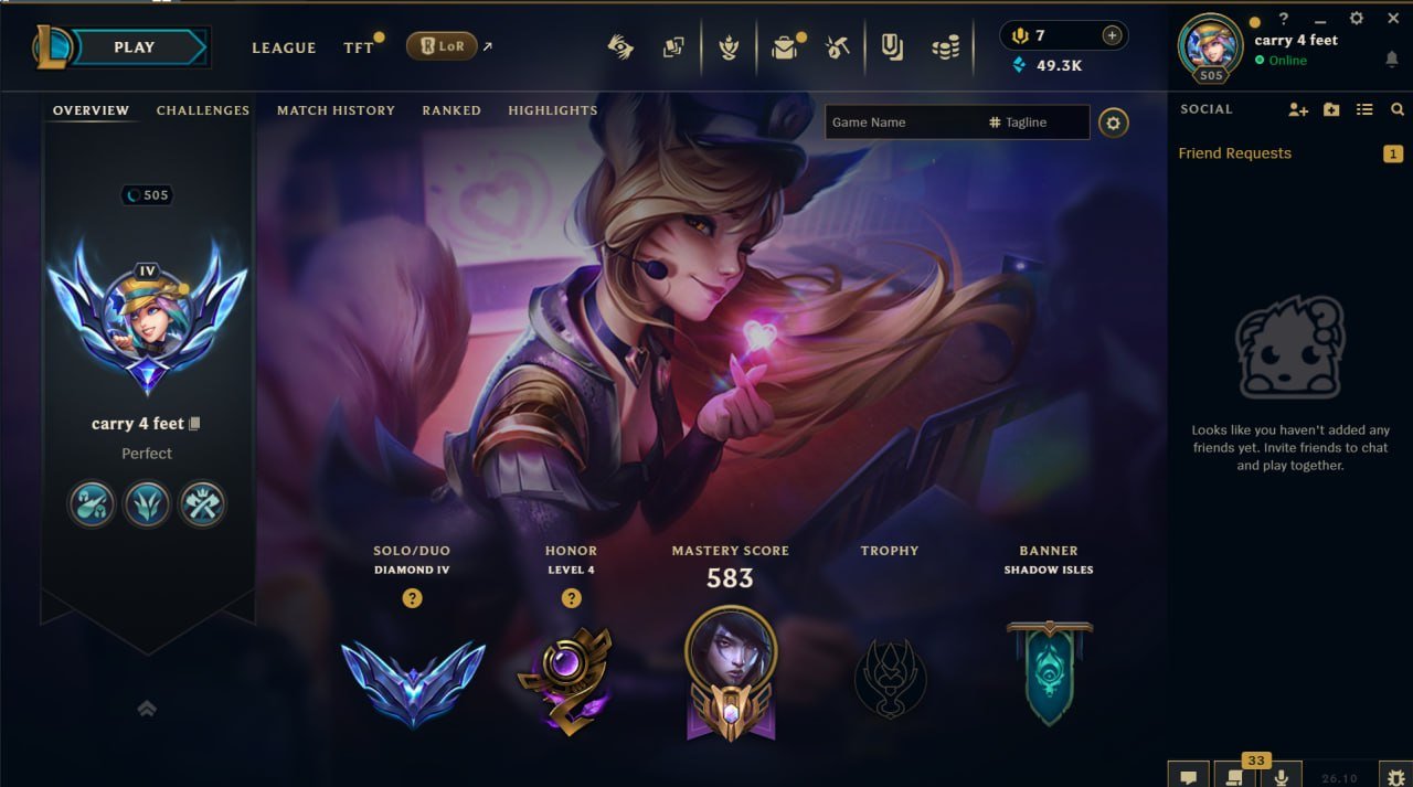 Account league of legends EUW d4, Sale, level 505, champions 100, skins 119, Diamond