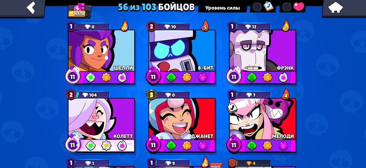 15.5k🏆 • 56 FIGHTERS • FULL COLETTE AND JANET (Skins+Hypercharges) • TOP SKINS • FULL ACCESS, trophies 15518, brawlers 56, primes 15