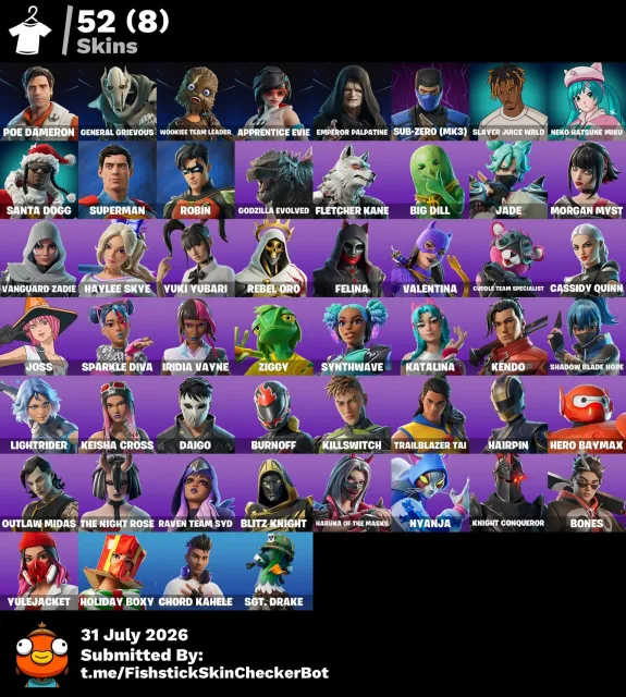 [PC|XBOX|PSN] 52 RARE SKINS | LVL 1062 | Peter Griffin+Spectra Knight| FULL ACCESS ✅, Продажа, скины 52