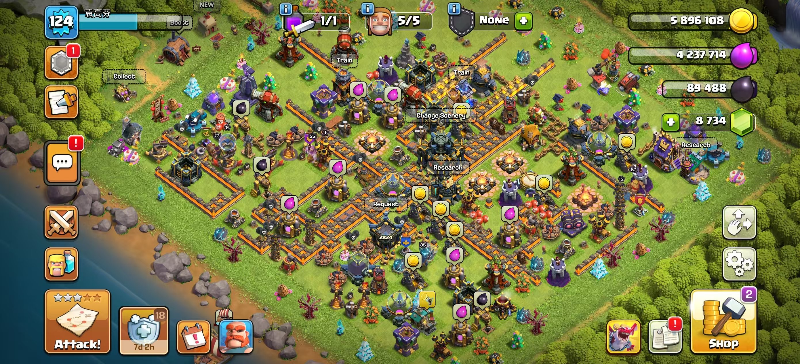 17⠀TH⠀丨⠀8700⠀Gems⠀丨⠀5⠀Workers⠀丨⠀7 Epic Gear⠀丨⠀LV 124⠀丨⠀Microsoft Email account⠀丨⠀Account screenshot, 17 TH