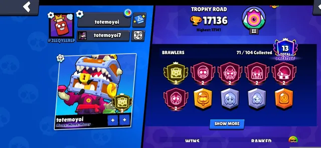 🔥 3 PRIME GRIFF 💛 | 17 141 🏆 | 71 👾 | 2024 | GOLDEN PIPER ⭐ | with email 📬, trophies 17141, brawlers 71, primes 13