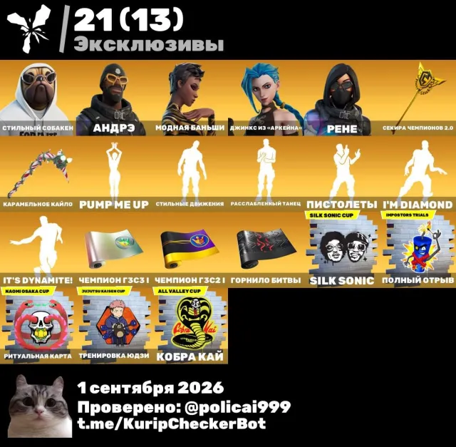 VERKAUFE AUFGEWERTETEN FORTNITE-ACCOUNT | 173 SKINS | 257 PICKAXE | 21 EXKLUSIV | RENE, JINX, ANDRE, Verkauf, Skins 173