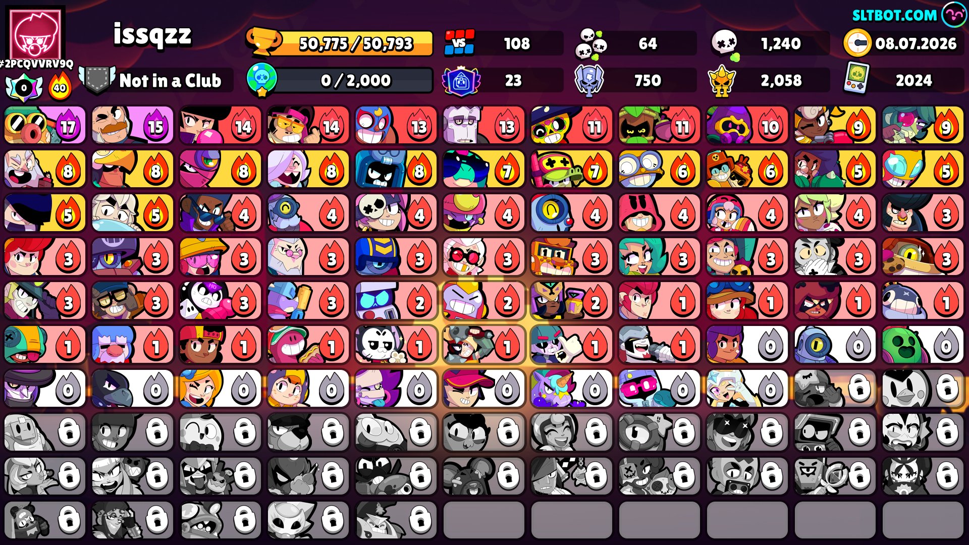 ✧𒁂AUTO ISSUE𒁂✧ 𝗕𝗥𝗔𝗪𝗟 𝗦𝗧𝗔𝗥𝗦┃50775 CUPS┃75 FIGHTERS┃9 LEGS┃LOTS OF SKINS┃FULL ACCESS, trophies 50775, brawlers 75, primes 23