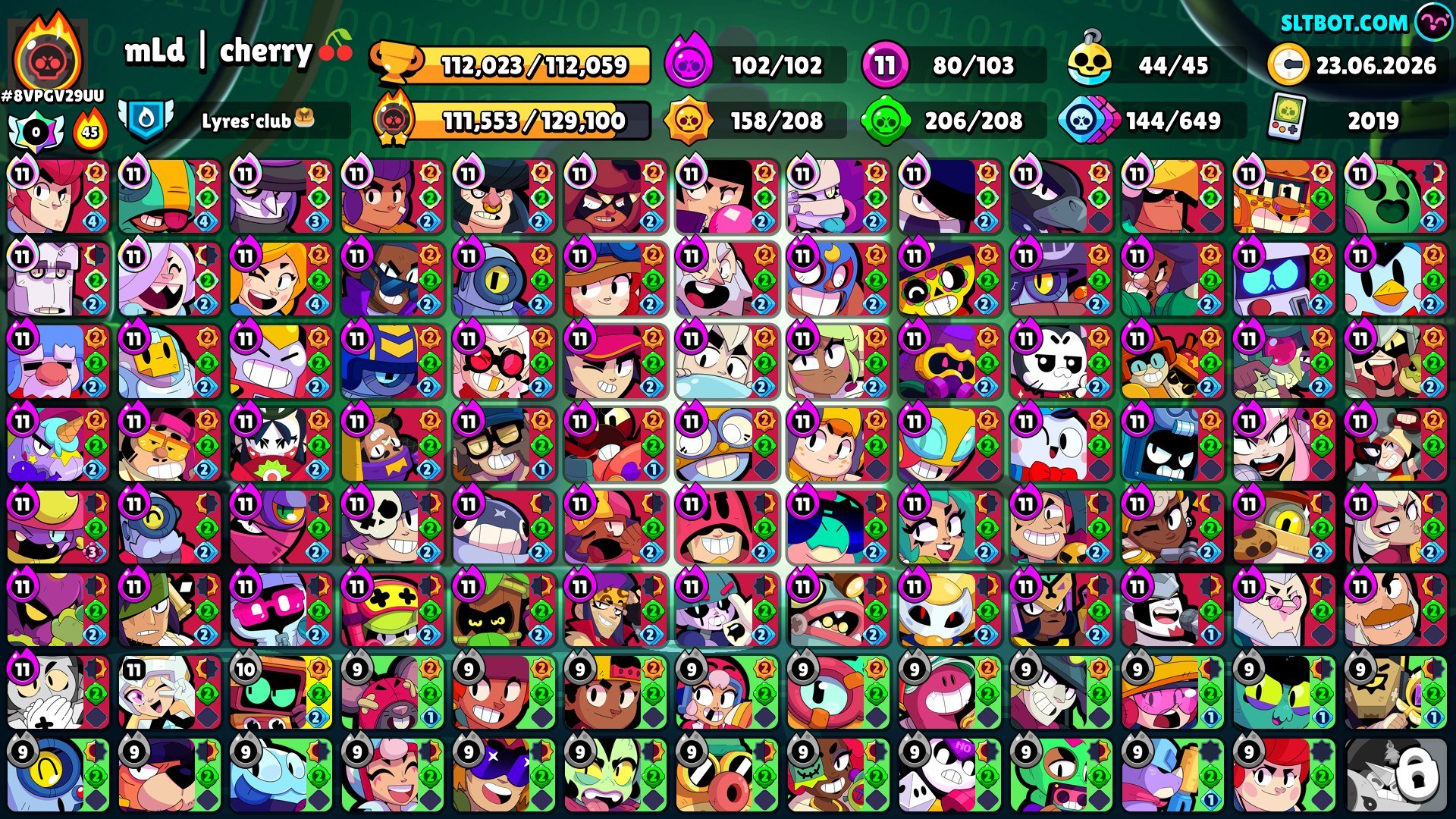 🏆💲 2019 FAT ACC😱|A BUNCH OF OLD SKINS 🤤|40BP BOUGHT🤑|FOR A DETAILED REVIEW, WRITE IN LPM💲🏆, trophies 120000, brawlers 104, primes 107